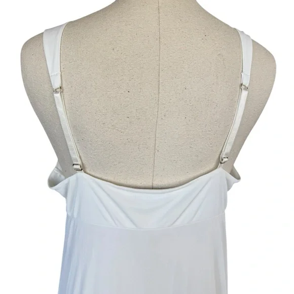 Natori White V-Neck Maxi Chemise Adjustable Strap Marilynn Monroe Style Gown - Picture 6 of 9